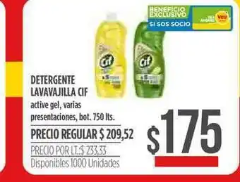 Supermercados Vea Detergente Lavavajilla Cif 750lts oferta