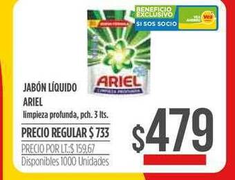 Supermercados Vea Jabón Líquido Ariel Doy Pack x 3lt oferta