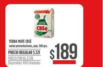 Supermercados Vea Yerba Mate Cbsé 500grs oferta
