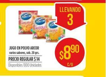 Supermercados Vea Jugo En Polvo Arcor 20grs oferta
