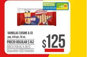 Supermercados Vea Vainillas Cuisine oferta
