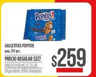 Supermercados Vea Galletitas Pepitos 357gr oferta