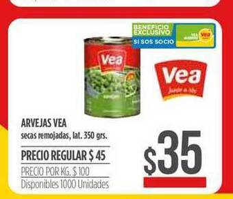Supermercados Vea Arvejas Vea 350grs oferta