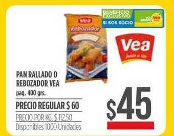 Supermercados Vea Pan Rallado O Rebozador Vea 400grs oferta
