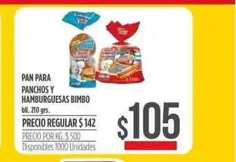Supermercados Vea Pan Para Panchos Y Hamburguesas Bimbo 210grs oferta