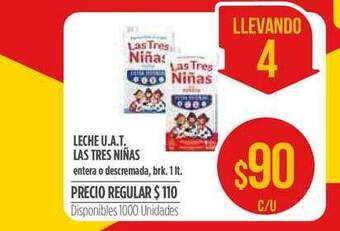 Supermercados Vea Leche U.a.t. Las Tres Niñas 1lt oferta