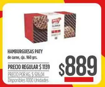 Supermercados Vea Hamburguesas Paty 960grs oferta