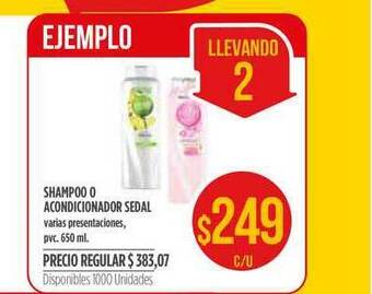 Supermercados Vea Shampoo O Acondicionador Sedal oferta