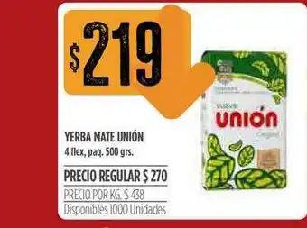 Supermercados Vea Yerba Mate Unión 500grs oferta