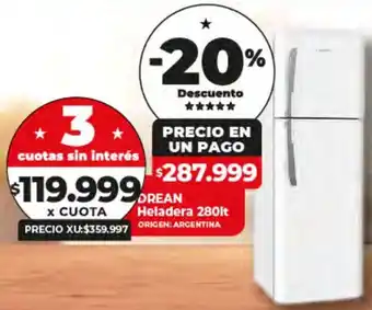 Supermayorista Vital DREAN Heladera 280lt oferta