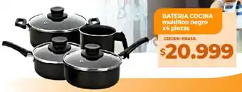 Supermayorista Vital BATERIA COCINA multiflon negro x4 plezas oferta