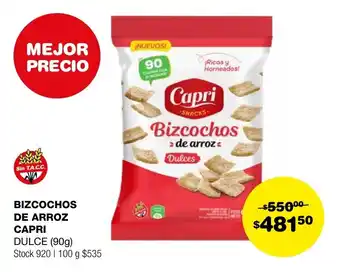 Atomo Conviene BIZCOCHOS DE ARROZ CAPRI DULCE (90g) oferta