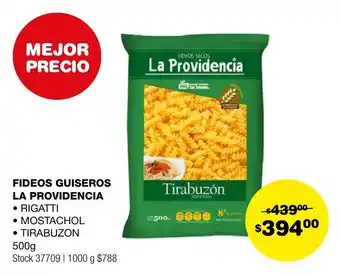 Atomo Conviene FIDEOS GUISEROS LA PROVIDENCIA • RIGATTI • MOSTACHOL • TIRABUZON 500g oferta