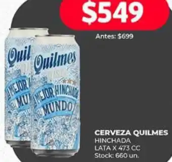 Supermercados Tadicor CERVEZA QUILMES HINCHAD LATA X 473 CC oferta