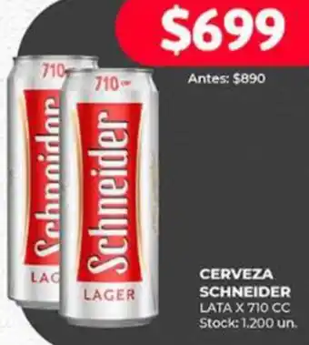 Supermercados Tadicor CERVEZA SCHNEIDER LATA X 710 CC oferta