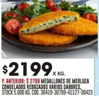 Coto MEDALLONES DE MERLUZA CONGELADOS REBOZADOS VARIOS SABORES oferta