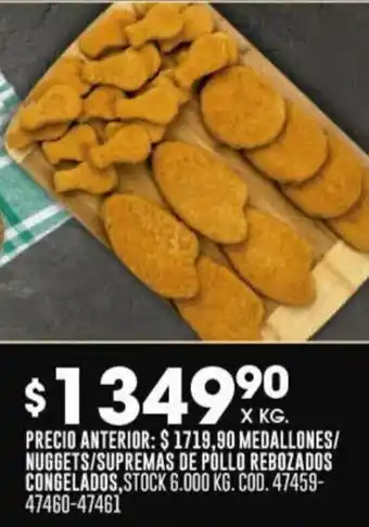 Coto MEDALLONES/ NUGGETS/SUPREMAS DE POLLO REBOZADOS CONGELADOS oferta
