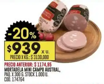 Coto MORTADELA MINI CAMPO AUSTRAL, PAQ. X 300 G. oferta