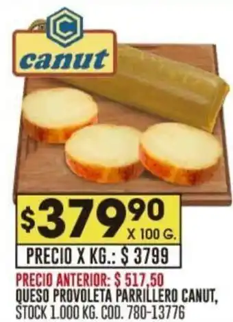 Coto QUESO PROVOLETA PARRILLERO CANUT, X 100 G. oferta