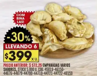 Coto EMPANADAS VARIOS SABORES, X U. LLEVANDO 6 oferta
