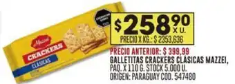 Coto GALLETITAS CRACKERS CLÁSICAS MAZZEI, PAQ. X 110 G. oferta