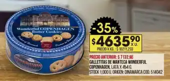 Coto GALLETITAS DE MANTECA WONDERFUL COPENHAGEN, LATA X 454 G. oferta