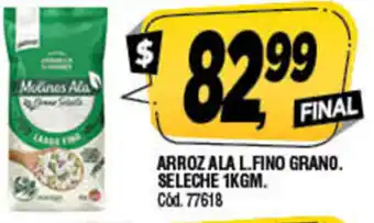 Supermercados Yaguar Arroz Ala L. fino Grano. Seleche 1kgm. oferta