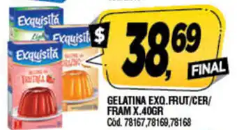 Supermercados Yaguar Gelatina EXq.Frut/Cer/Fram x 40gr oferta