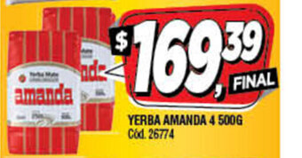 Supermercados Yaguar Yerba Amanda 4 500g oferta