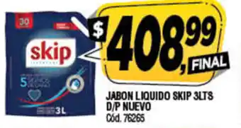 Supermercados Yaguar Skip Jabon Liquido 3Lts D/P Nuevo oferta