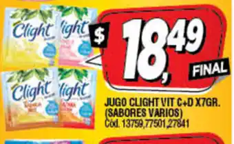 Supermercados Yaguar Jugo Clight Vit C+D x 7gr (Sabores Varios) oferta