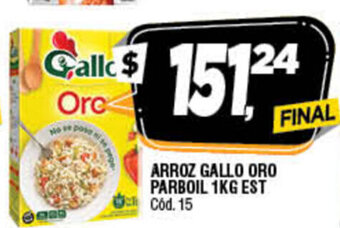 Supermercados Yaguar Arroz Gallo Oro Parboil 1kg EST oferta