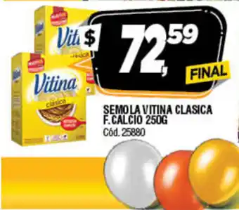Supermercados Yaguar Semola Vitina Clasica F.Cal Cio 250g oferta