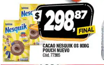 Supermercados Yaguar Cacao Nesquik OS 800g Pouch Nuevo oferta