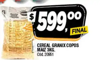 Supermercados Yaguar Cereal Granix Copos Maiz 3Kg oferta