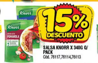 Supermercados Yaguar Salsa Knorr x 340g O/Pack oferta