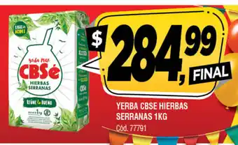 Supermercados Yaguar CBSé Yerba Hierbas Serranas 1kg oferta