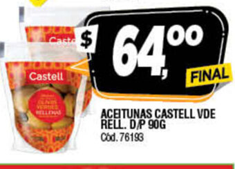 Supermercados Yaguar Aceitunas Castell VDE Rell D/P 90g oferta
