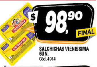 Supermercados Yaguar Salchichas Vienissima 6un oferta