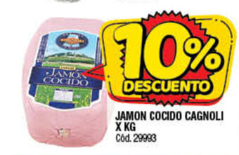 Supermercados Yaguar Jamon Cocido Cagnoli oferta