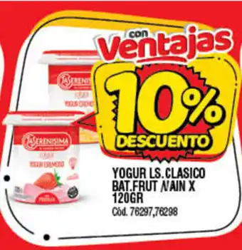 Yogur LS. Clasico Bat. Frut/Vain x 120gr