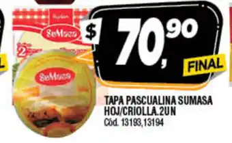 Supermercados Yaguar Tapa Pacualina Sumasa Hoj/Criolla 2un oferta