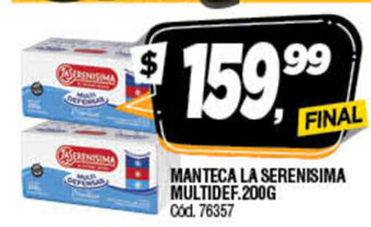 Supermercados Yaguar Manteca La Serenisima Multidef 200g oferta