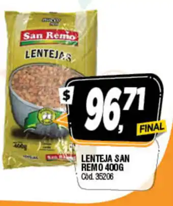 Supermercados Yaguar Lenteja San Remo 400g oferta