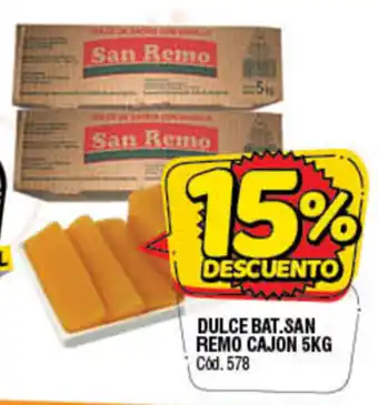 Supermercados Yaguar Dulce Bat,San Remo Cajon 5kg oferta