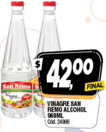 Supermercados Yaguar Vinagre San Remo Alcohol 960ml oferta