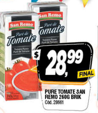 Supermercados Yaguar Pure Tomate San Remo 260g Brik oferta