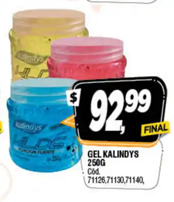 Supermercados Yaguar Kalindy's Gel 250g oferta