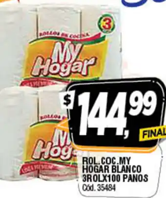 Supermercados Yaguar My Hogar Rol.COC 3Rolx100 Panos oferta