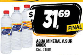 Supermercados Yaguar Agua mineral v.sur 600cc oferta